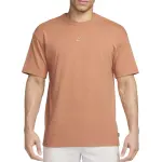 Nike T Shirts Men's Amber Brown Crew Neck Moderate Straight Fit