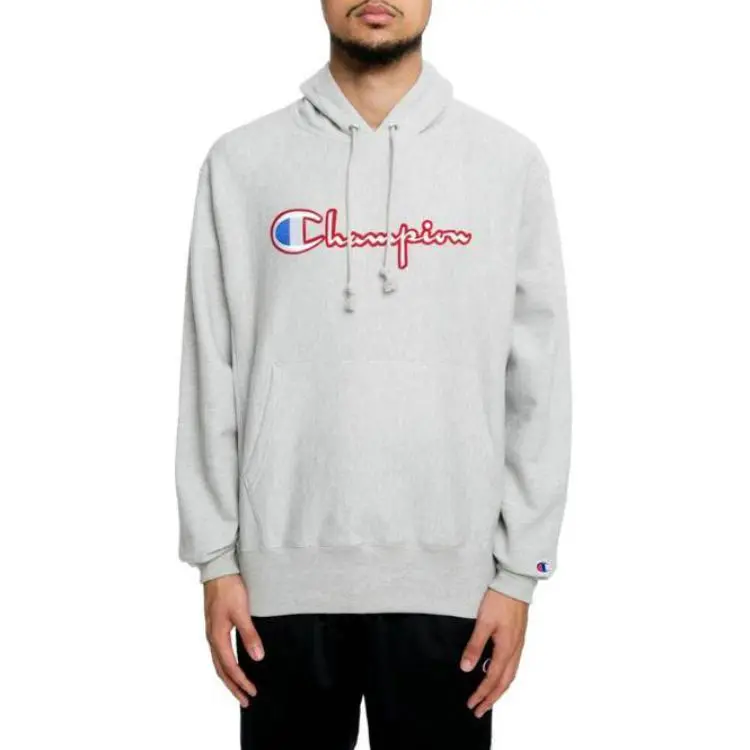 Champion Sweatshirts Men's Gray Hooded (Non-detachable) Moderate