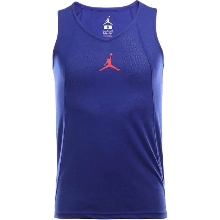 Jordan Tank Tops Men's Blue Crew Neck Moderate Other