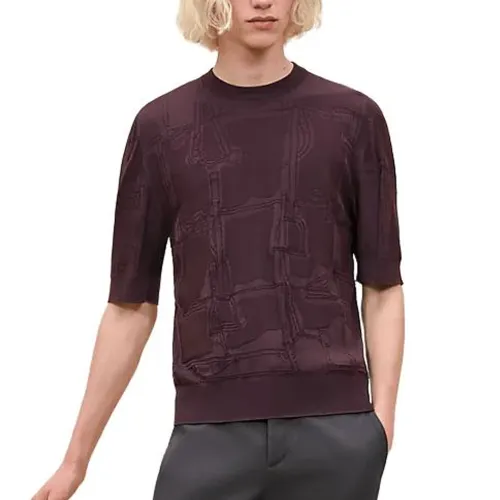 HERMES Sweater Men's Garnet Red