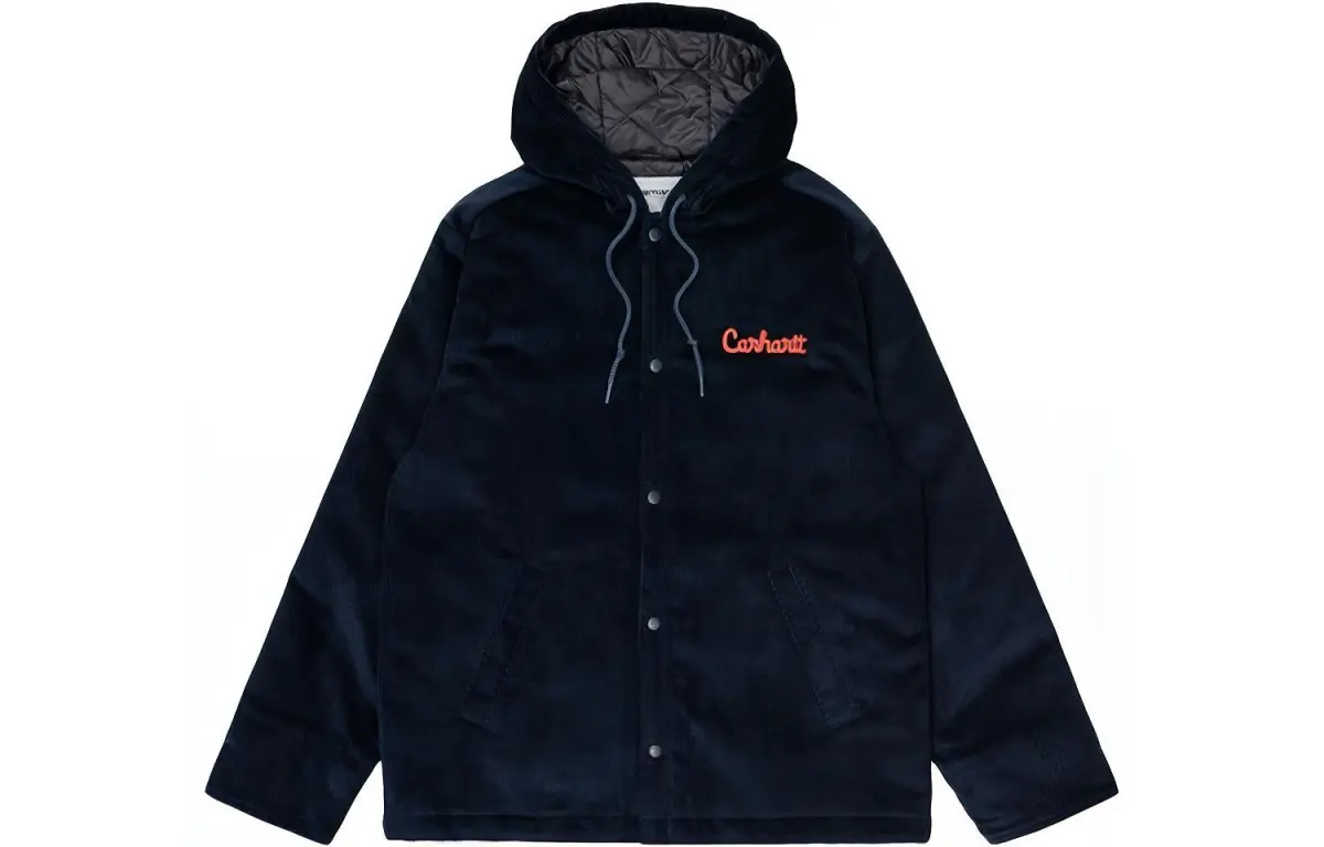 Carhartt WIP Jackets Men's Navy Hooded (Non-detachable) Thickened Straight Fit