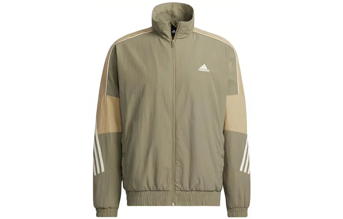 Adidas Jackets Men's Olive Stand Collar Moderate Other