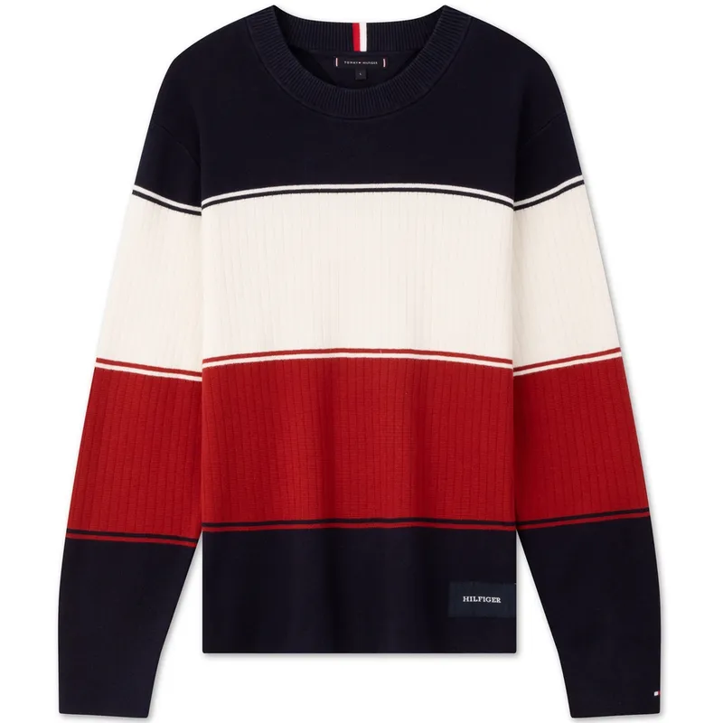 Tommy Hilfiger Knitwear Men's Black White Red Color Block