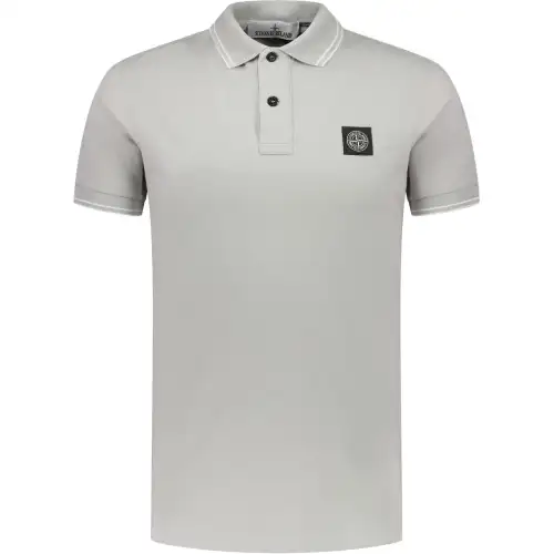Stone Island Logo Patch Short-Sleeved Polo Shirt