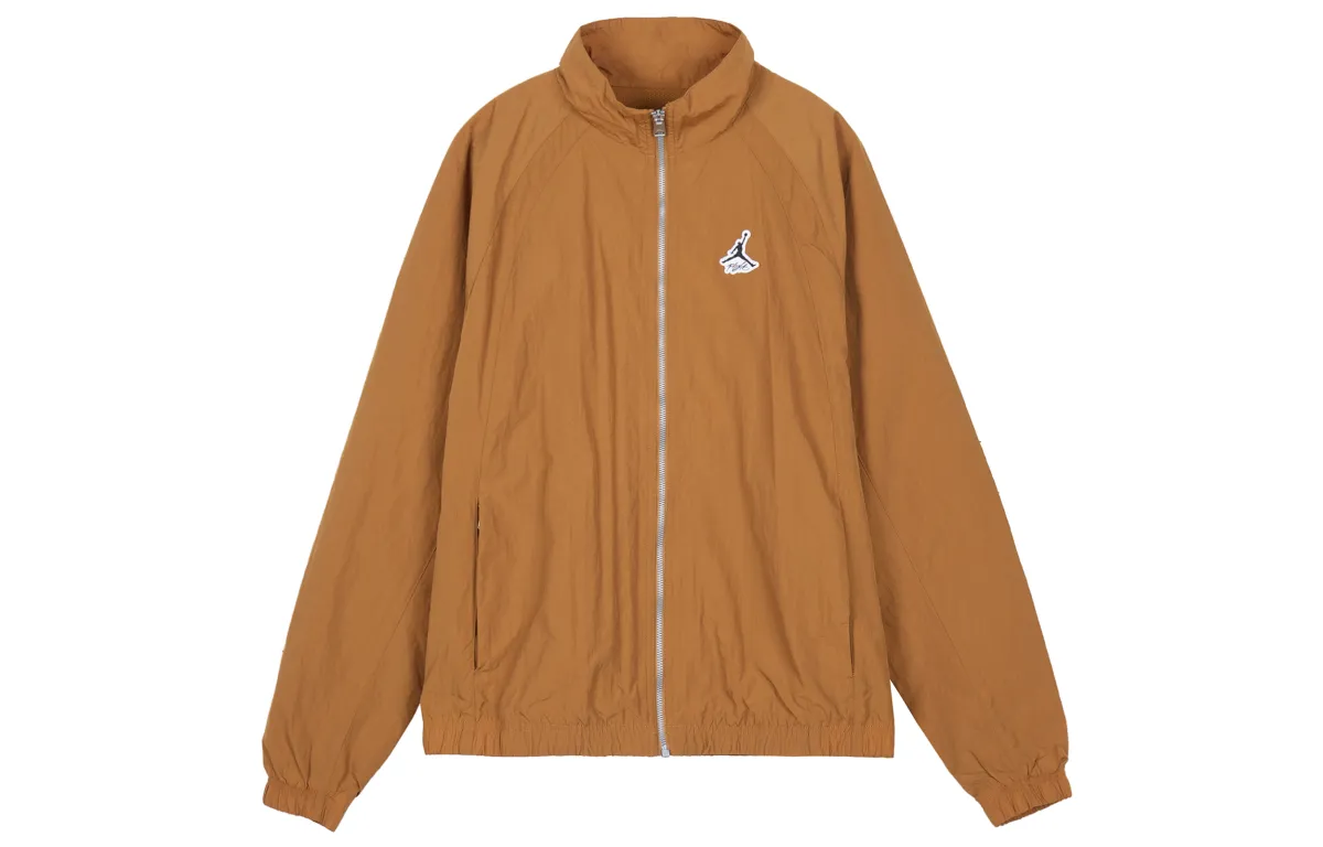 Jordan Jackets Men's Brown Yellow Stand Collar Moderate Other