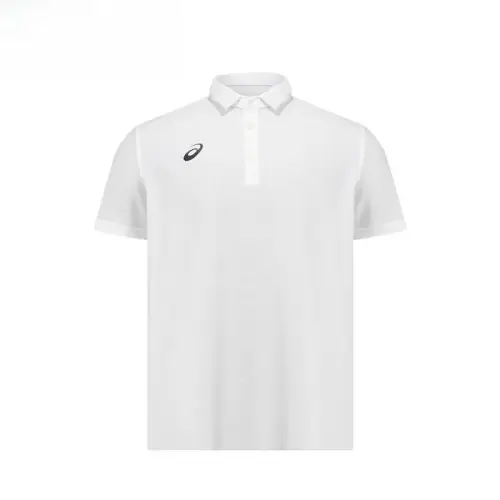 ASICS Polo Shirts Men's White Polo Collar Moderate Straight Fit