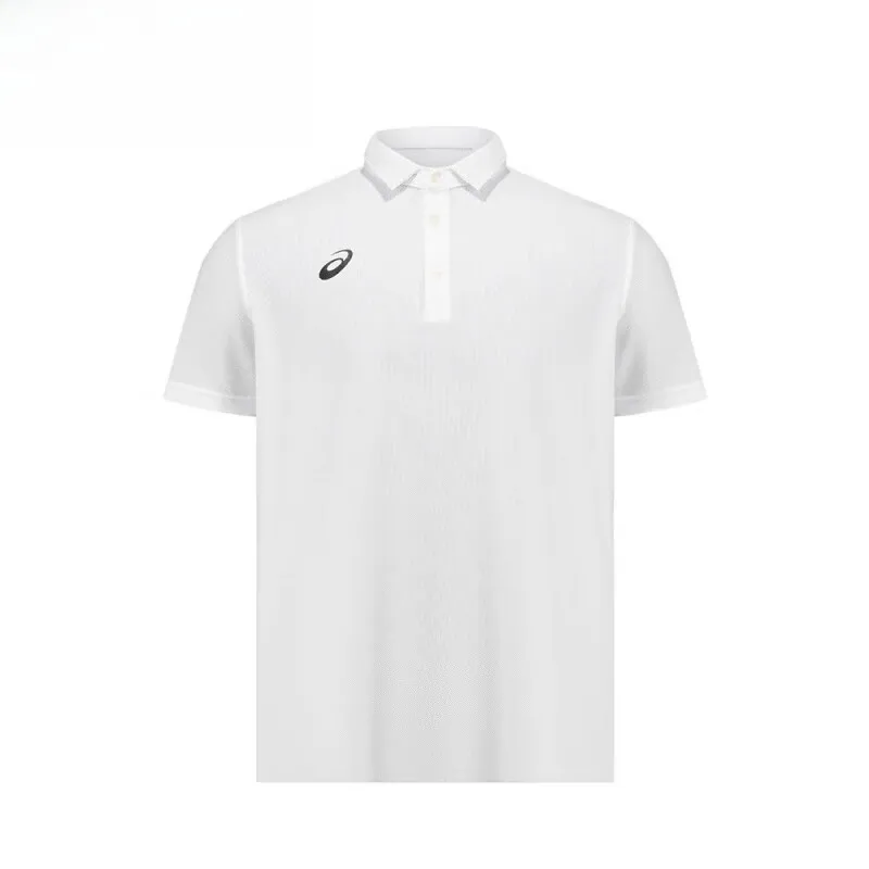 ASICS Polo Shirts Men's White Polo Collar Moderate Straight Fit