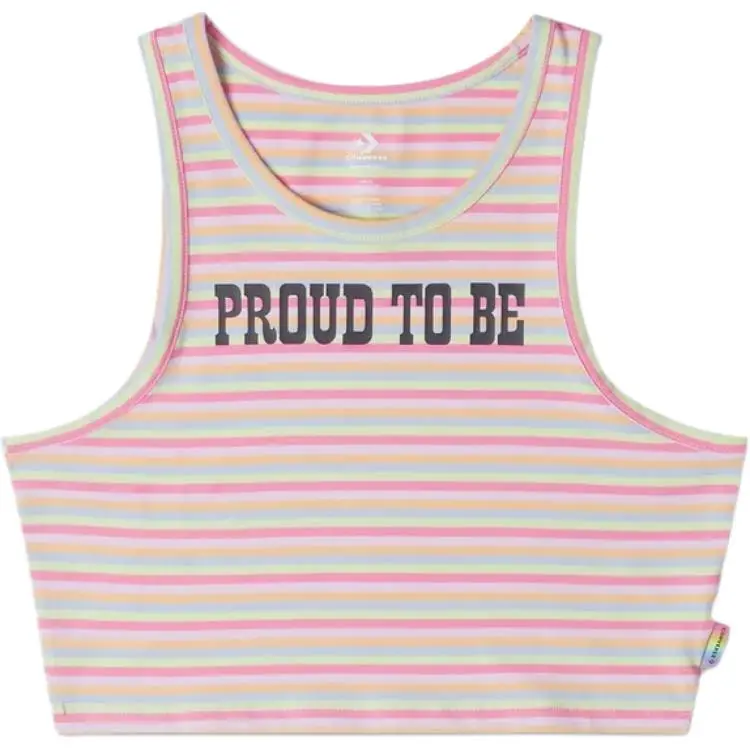 Converse Tank Tops Unisex Pink Crew Neck Moderate Straight Fit
