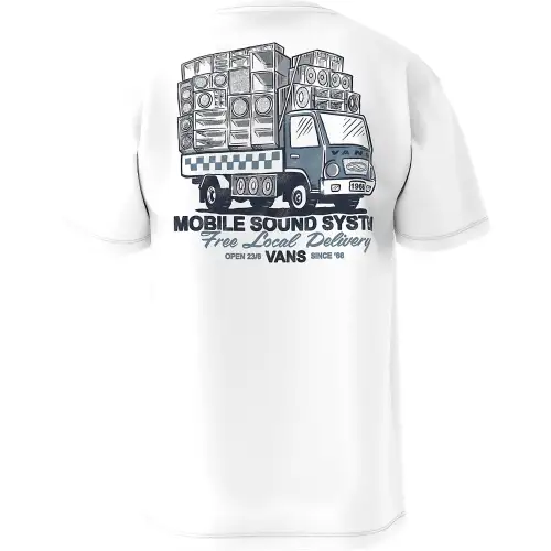Vans Sound System Drop Shoulder Sleeve T Shirt Men's White