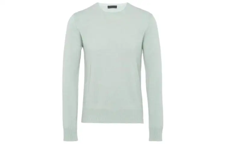 PRADA Sweaters Men's Blue Crew Neck Moderate Other