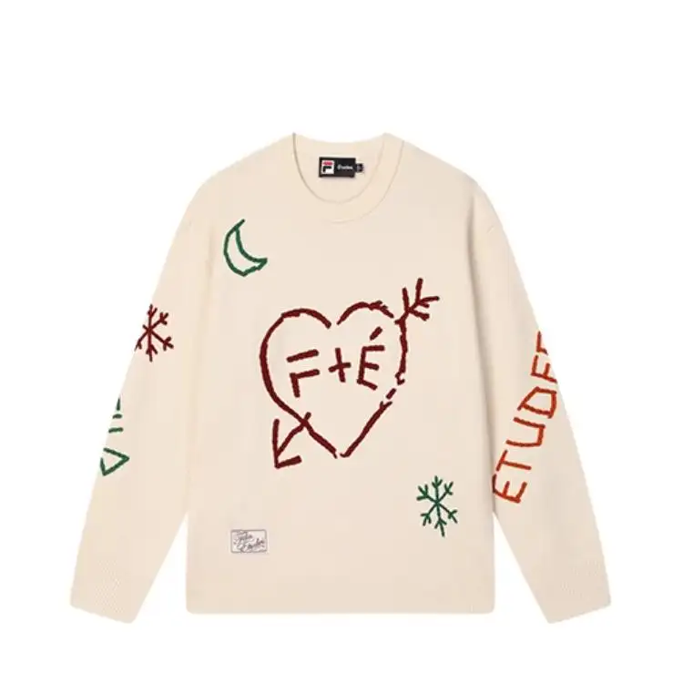 FILA x Études Sweater Unisex Sugar Sand White