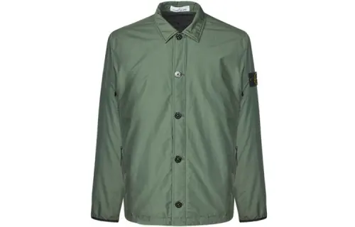 STONE ISLAND Jackets Men's Gray Green Lapel Moderate Other