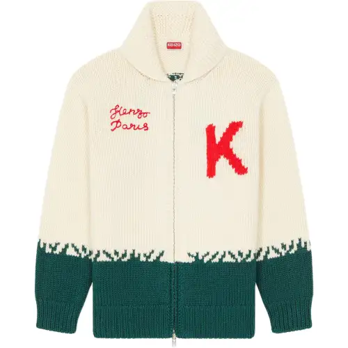 KENZO Knitwear Unisex White Lapel Moderate Other