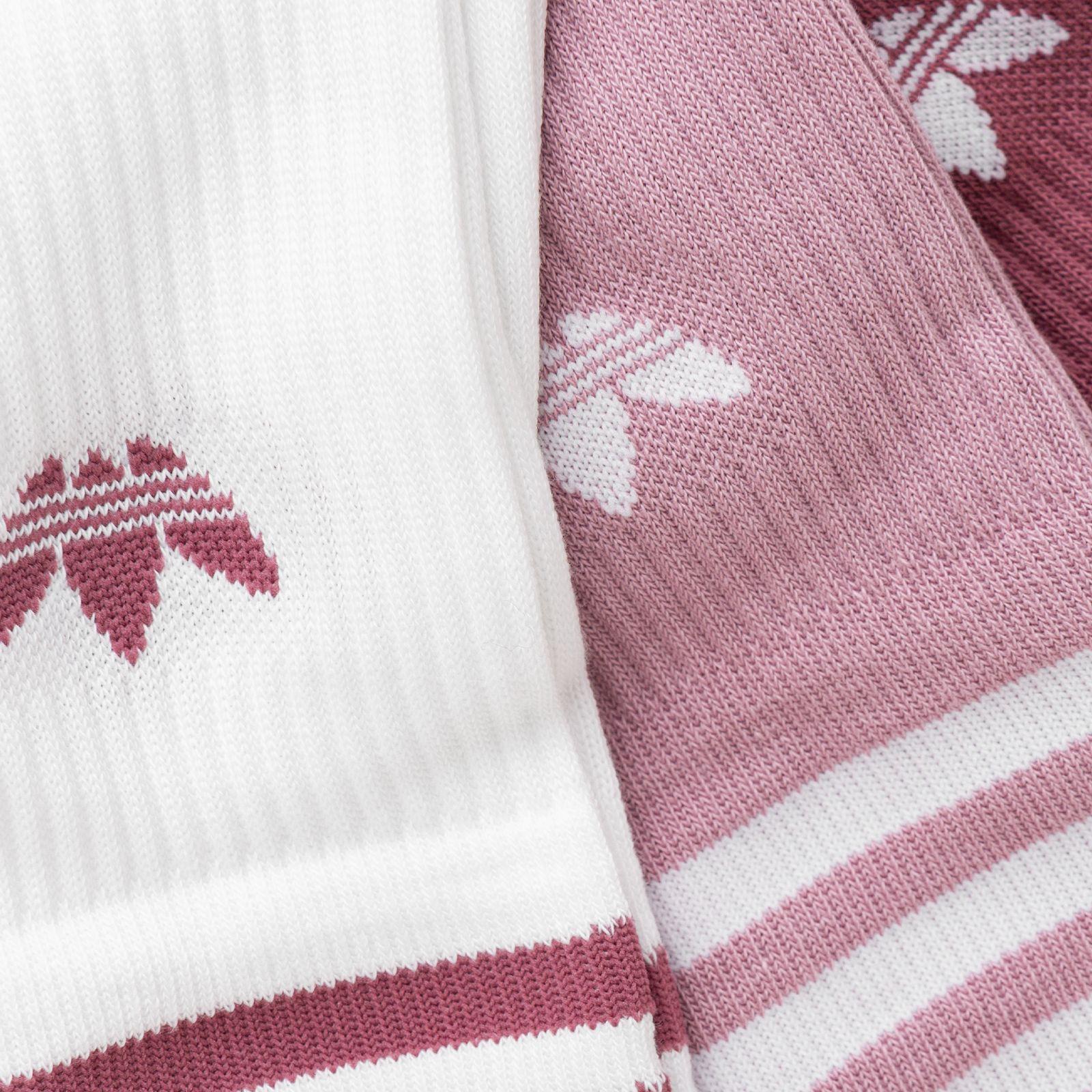 Adidas Originals Crew Socks Unisex 3 Pack White/Magical Purple Red/Dark Red