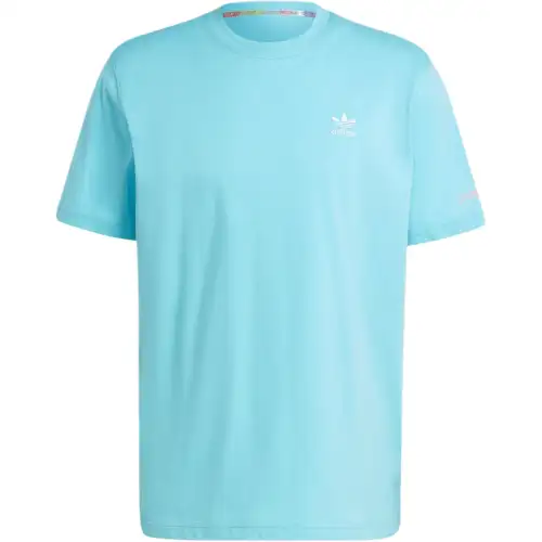 Adidas Originals PRIDE RM T Shirts Men's Crystal Blue Crew Neck Moderate Straight Fit