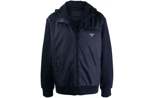 PRADA Jackets Men's Marine Blue Hooded Moderate Other