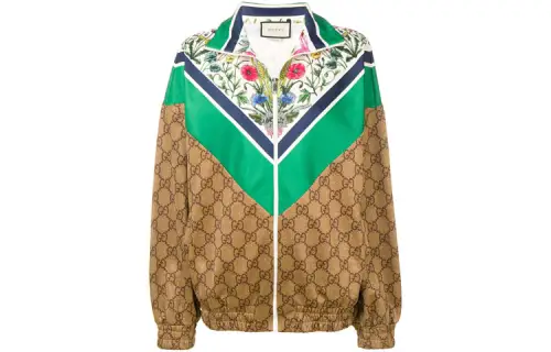 GUCCI Jackets Unisex Green Brown Pointed Collar Moderate Other