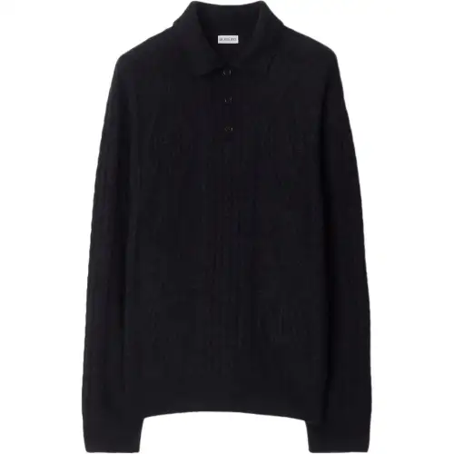 Burberry FW24 Polp Shirt Men's Coal Black