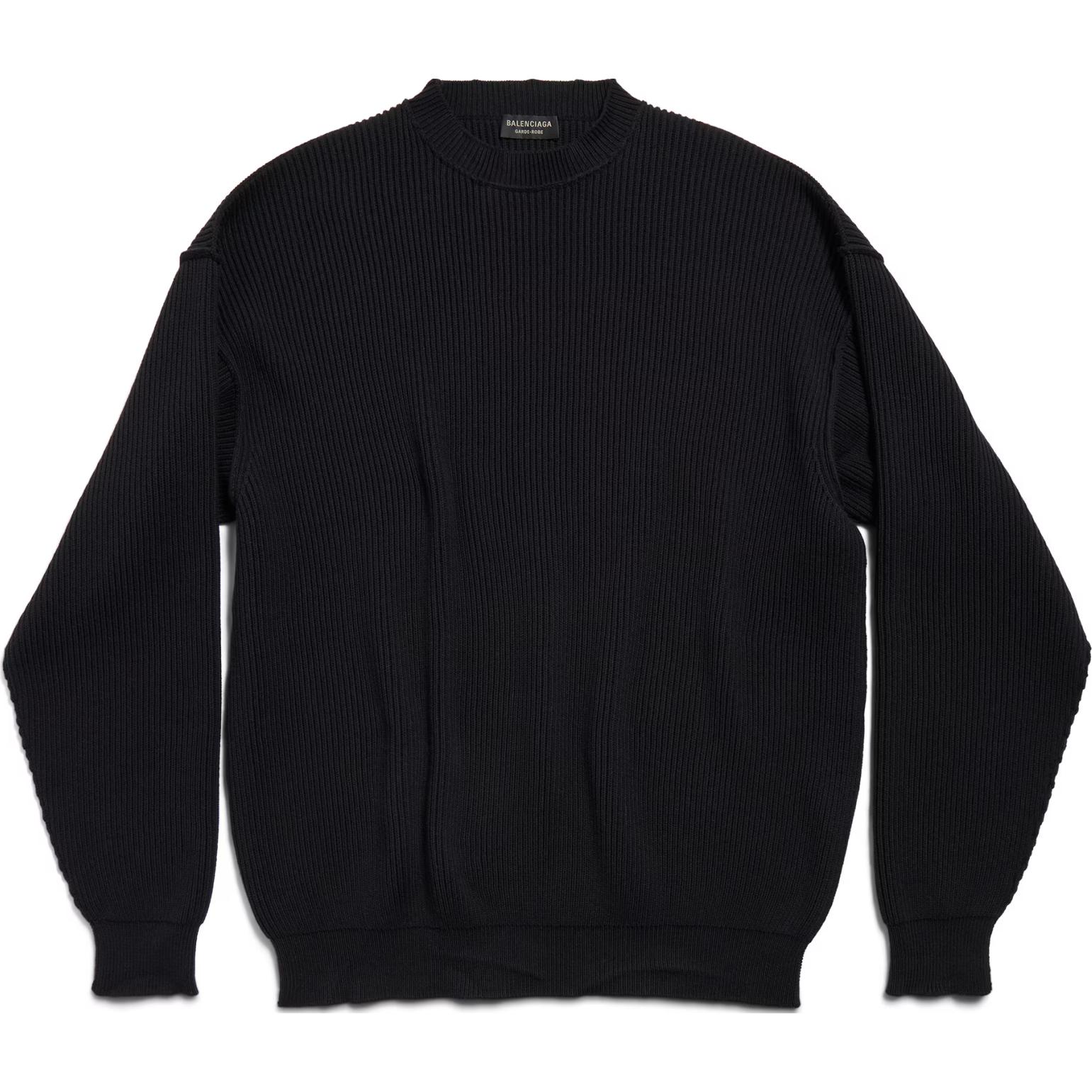 Balenciaga Sweaters Men's Black Crew Neck Moderate Other