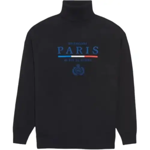 Balenciaga Sweaters Men's Black Turtleneck Moderate