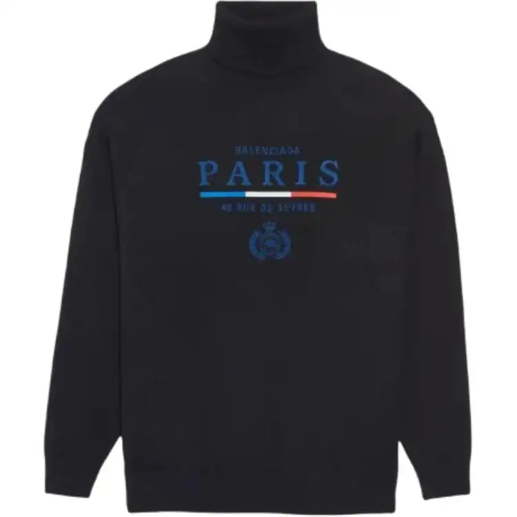 Balenciaga Sweaters Men's Black Turtleneck Moderate