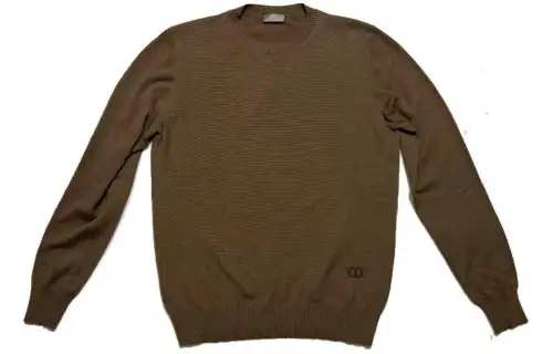 DIOR Sweaters Men's Brown Crew Neck Moderate Other
