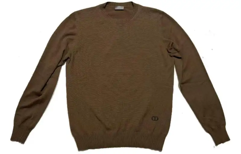 DIOR Sweaters Men's Brown Crew Neck Moderate Other