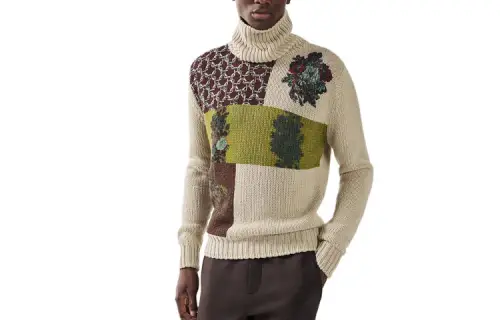 HERMES Sweaters Men's Beige Turtleneck Moderate Other