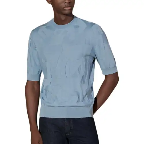 HERMES SS24 Knitwear Men's Light Gray Blue