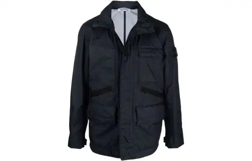 STONE ISLAND Jackets Men's Marine Blue Stand Collar Moderate Other