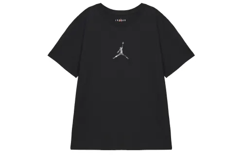 Jordan T Shirts Men's Black Crew Neck Moderate Straight Fit