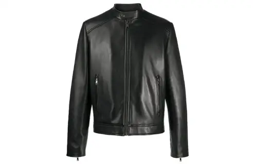 PRADA Jackets Men's Black Stand Collar Moderate Other