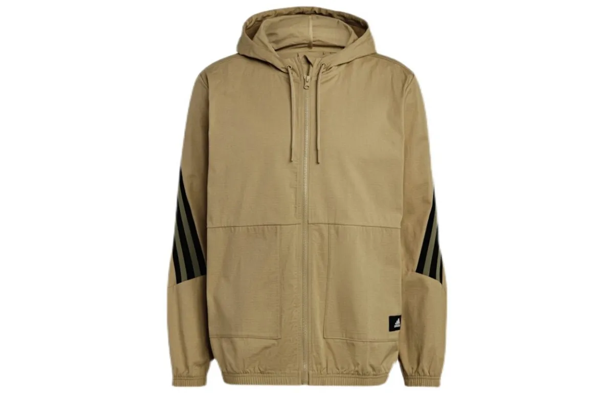 Adidas Jackets Men's Khaki Hooded Moderate Other