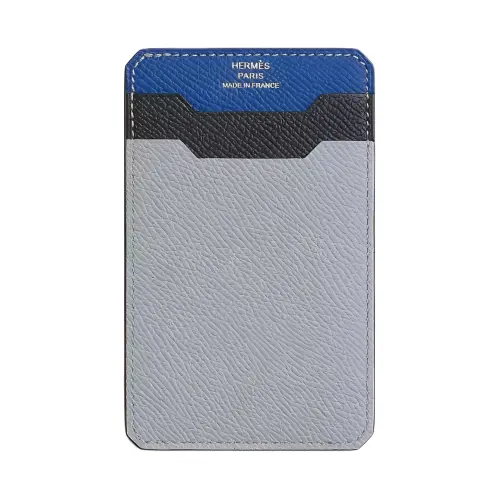 HERMES City Epsom Calfskin Card Holder Card Holder Women's Ice Blue & Royal Blue & Indigo