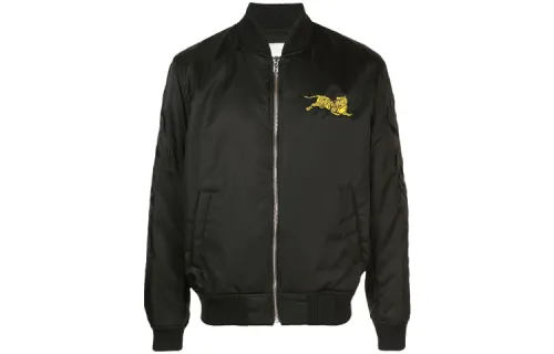 KENZO Jackets Men's Black Baseball Collar Moderate Pilot