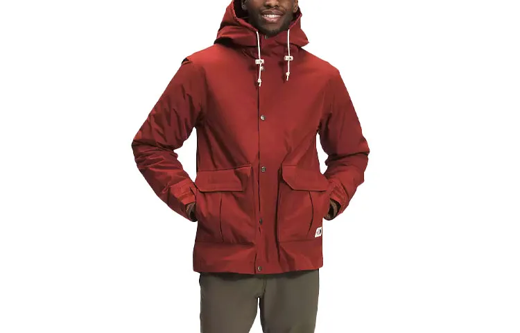 THE NORTH FACE Jackets Men's Red Hooded (Non-detachable) Moderate Straight Fit