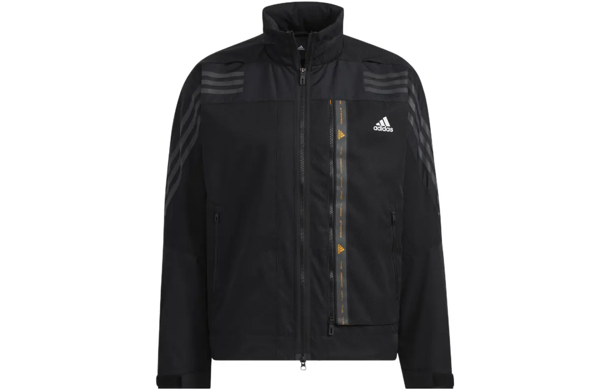 Adidas Jackets Men's Black Stand Collar Moderate Other