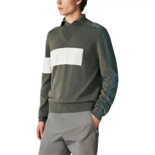 HERMES Sweaters Men's Gray Polo Collar Moderate Other