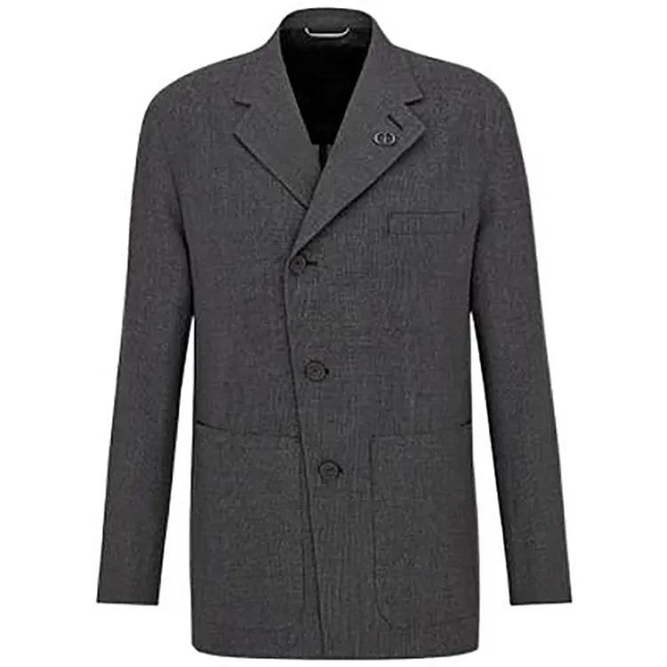 DIOR Jackets Men's Gray Suit Collar Moderate Other