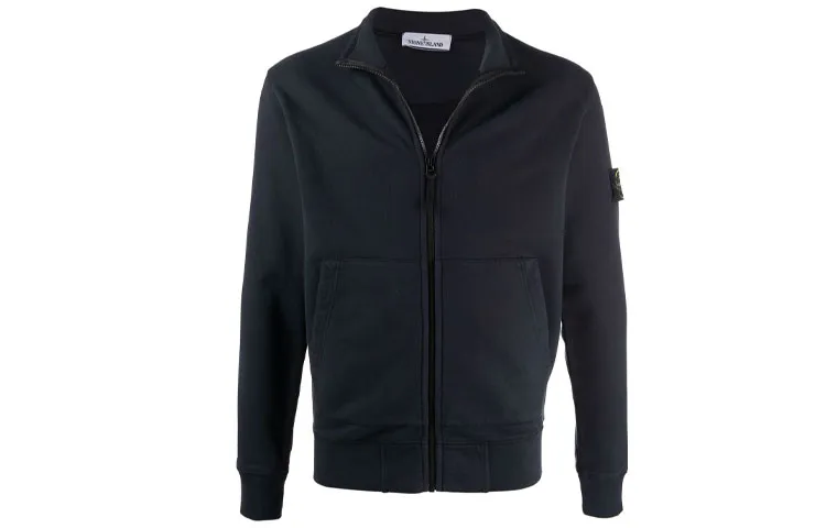 STONE ISLAND Jackets Men's Navy Blue Stand Collar Thin Straight Fit