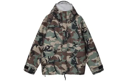 Stussy Jackets Men's Green Hooded Moderate