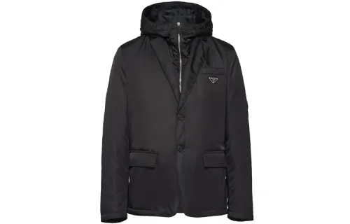 PRADA Logo-plaque Hooded Jacket