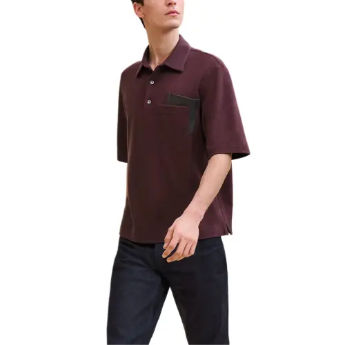 HERMES Polo Shirt Men's Garnet Red