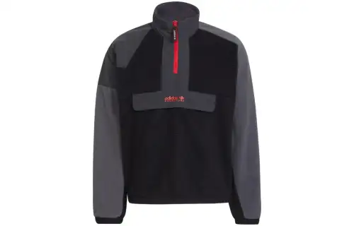 Adidas Originals Adventure Squamish Jackets Men's Black Gray Color Stand Collar Moderate Instructor