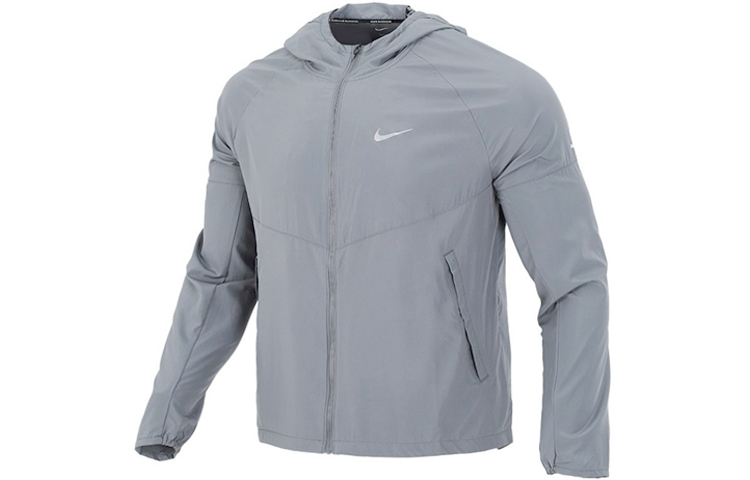 Nike MILER Jackets Men's Gray Hooded Moderate Other