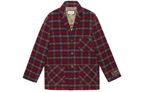 GUCCI Jackets Men's Red Lapel Moderate Other