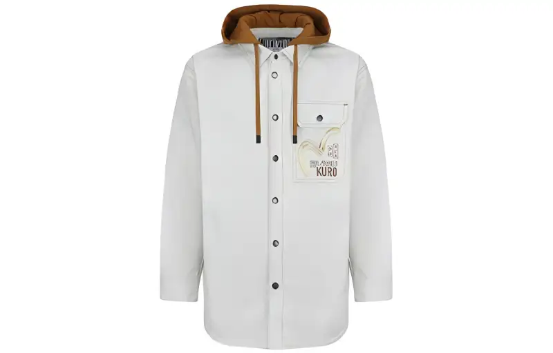 Long-sleeve with hood, shirt, white jacket, with your logo imprint