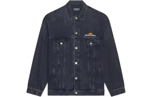 Balenciaga Jackets Men's Black Lapel Moderate Other