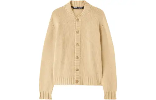 Palm Angels curved-logo wool-blend cardigan