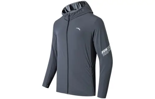 ANTA Running Collection Jackets Men's Wax Gray Hooded Moderate Other